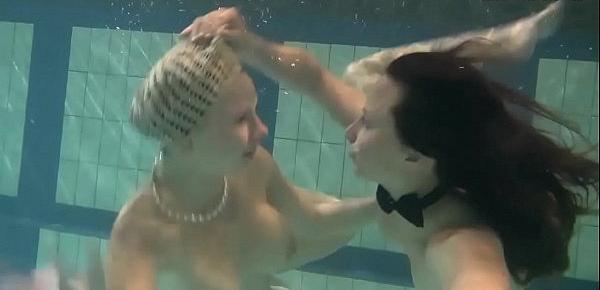  Bouncing tits lesbians Katka Barbara underwater
